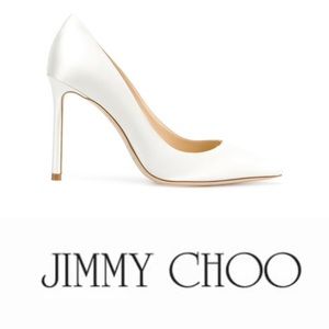 Jimmy Choo White Satin Pump - Size 9